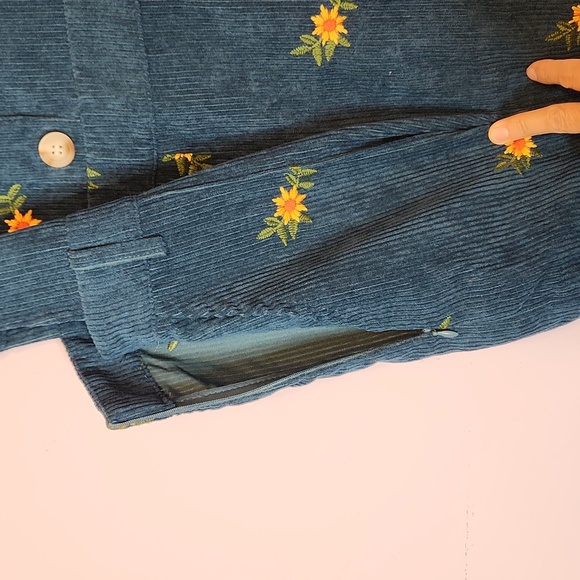 CIDER Women’s Corduroy Square Neck Floral Pattern Jumpsuit, size M - Picture 7 of 15